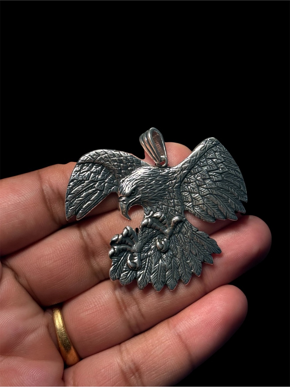 925 Sterling Silver Eagle Pendant 20 Gram Detailed Bird Charm
